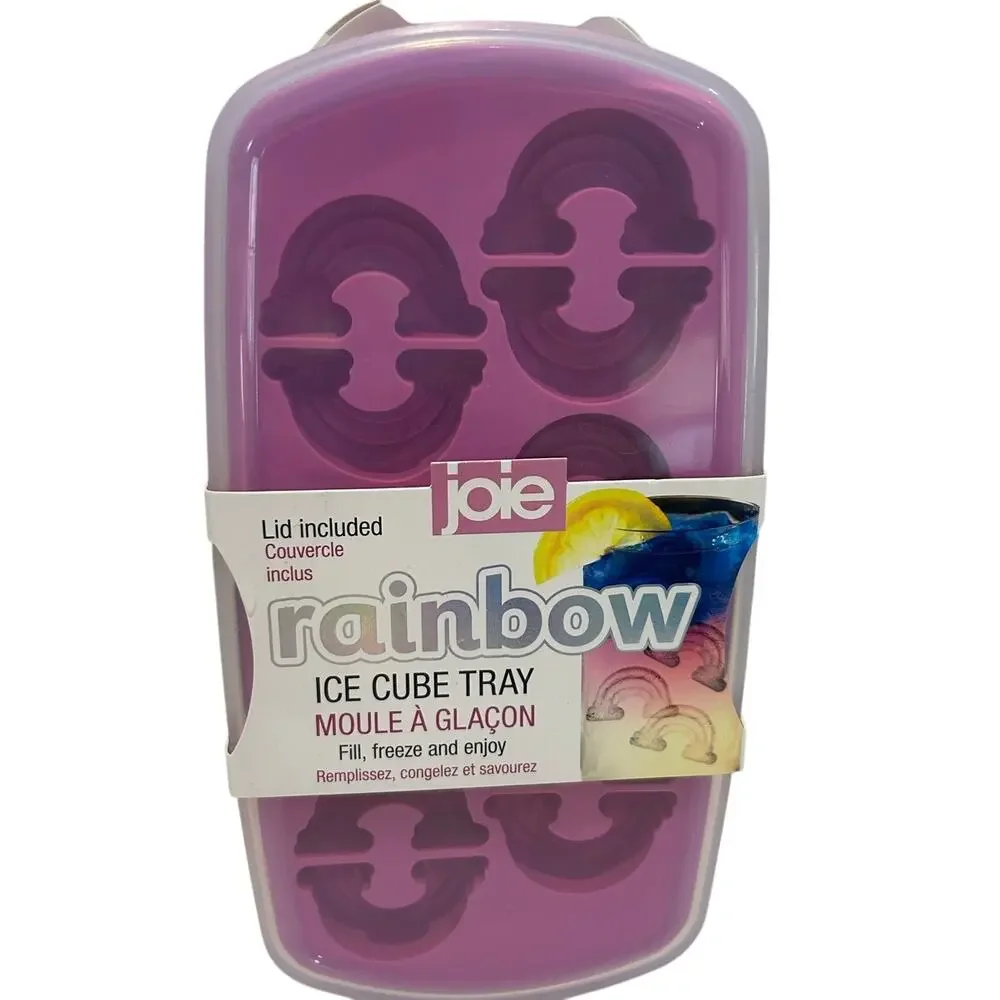 JOIE NIP Rainbow Ice Cube Tray with Lid - Fill, Freeze and Enjoy!